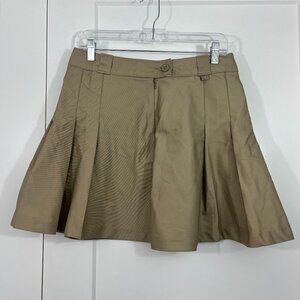 New Dickies Medium Tan Brown Unionville Lightweight Pleated Work Mini Skirt